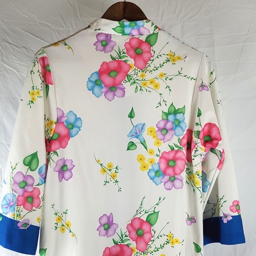 Vintage 60s 70s Evelyn Pearson Floral House Dress Robe - Picture 6 of 8